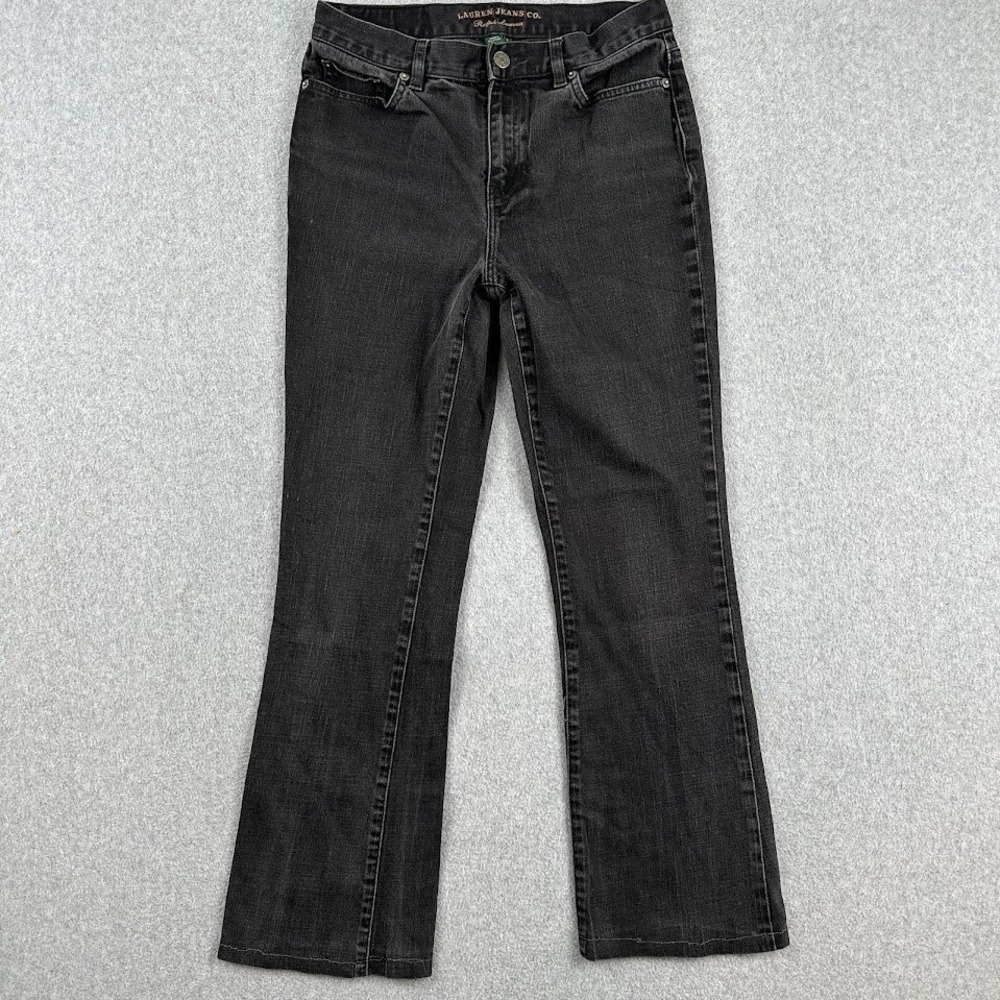 LRL Womens Black Jeans Lauren Co Ralph Lauren Women's Charcoal Wash Flare Size 6